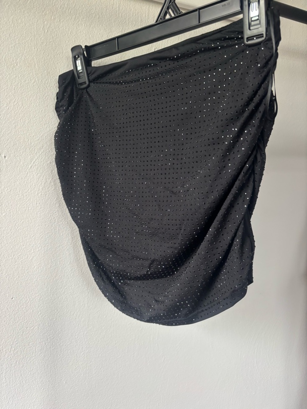 Edikted Black Mini Skirt with Rhinestone Detail